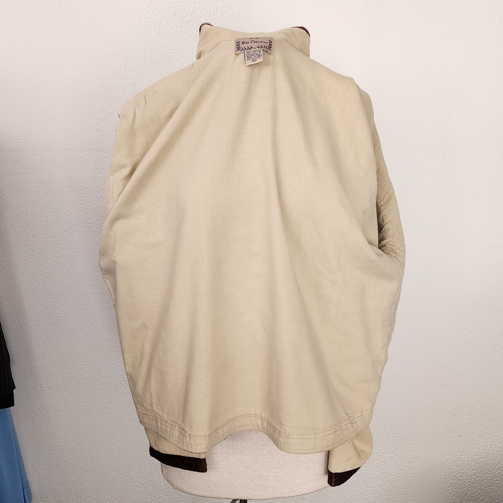 New Direction Jacket 100% Cotton Safari Zebra Patchwork Cream Multi Size XL - Picture 4 of 14